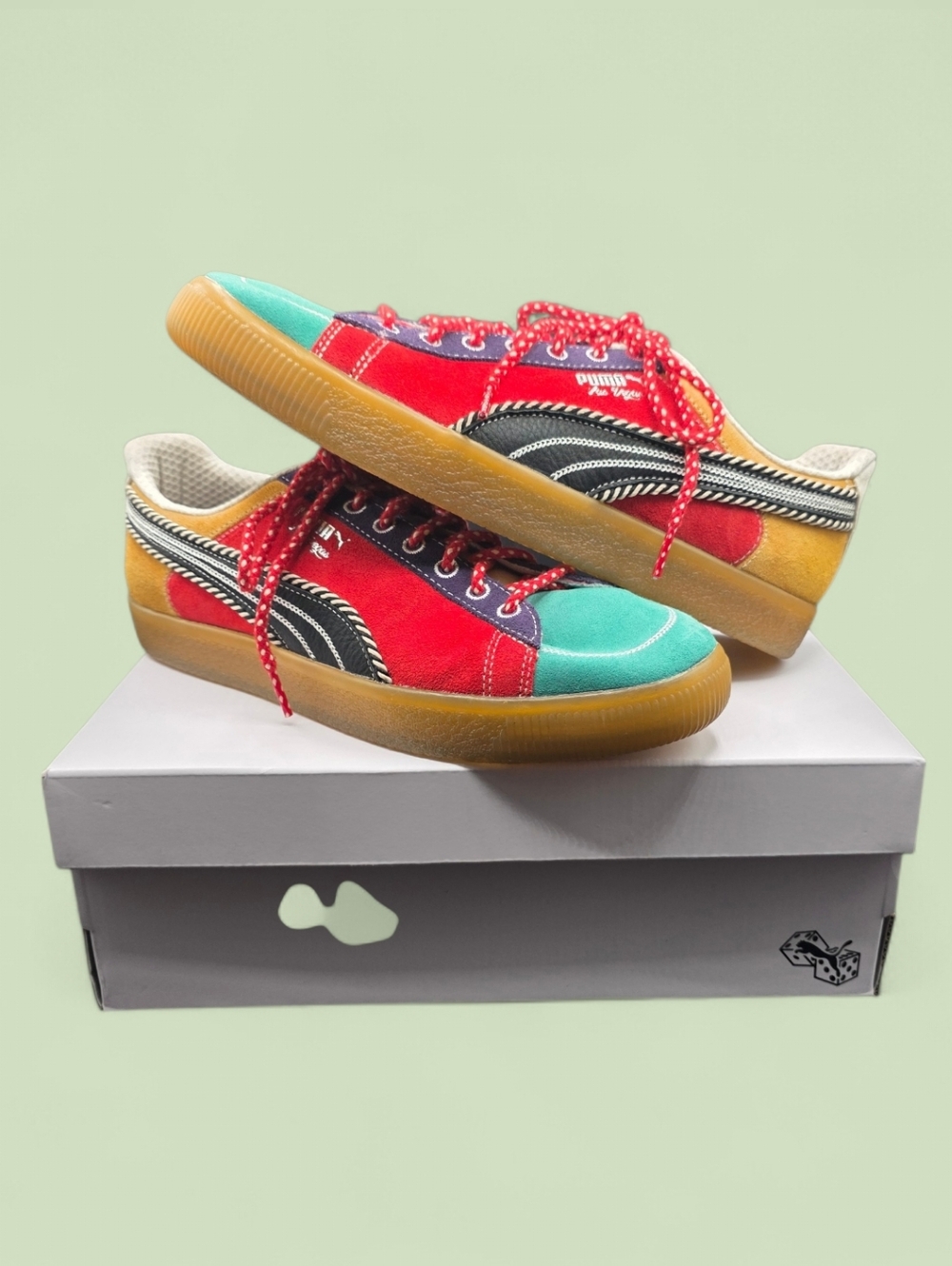 Puma Clyde Las Vegas Multicolor Suede Sneakers -  44.5 UK, 12.5W, 11M